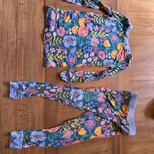 Little Sleepies Floral Kids Pajama Set - Blue and Multicolor